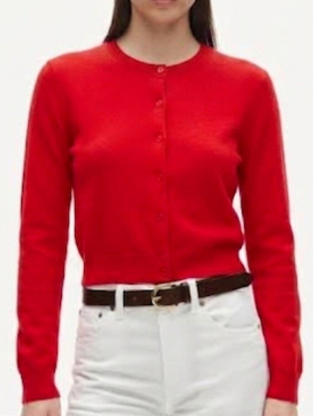 J. Crew  Featherweight Cashmere Red Cardigan Size XL